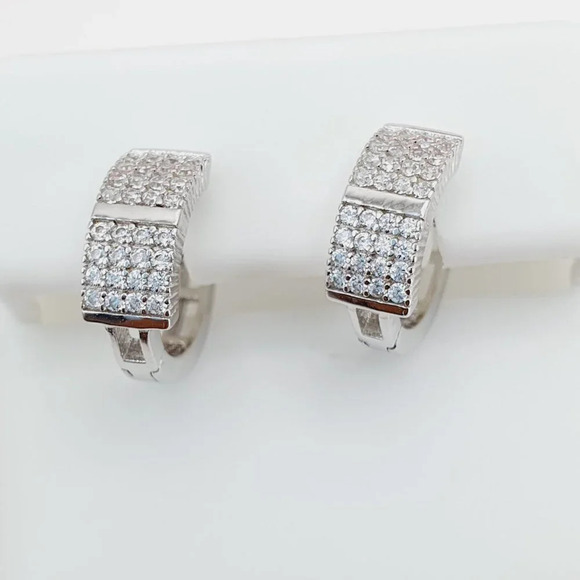 "925 Sterling Silver Cubic Zirconia Earrings, U19254661 - Picture 1 of 11